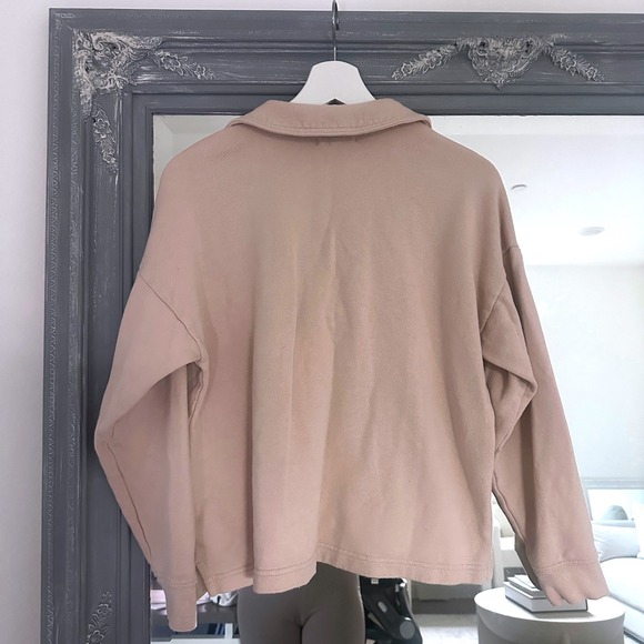 MADEWELL Cotton-Hemp Oversized Polo Sweatshirt in Avalon‎ Pink XXS - Picture 9 of 12